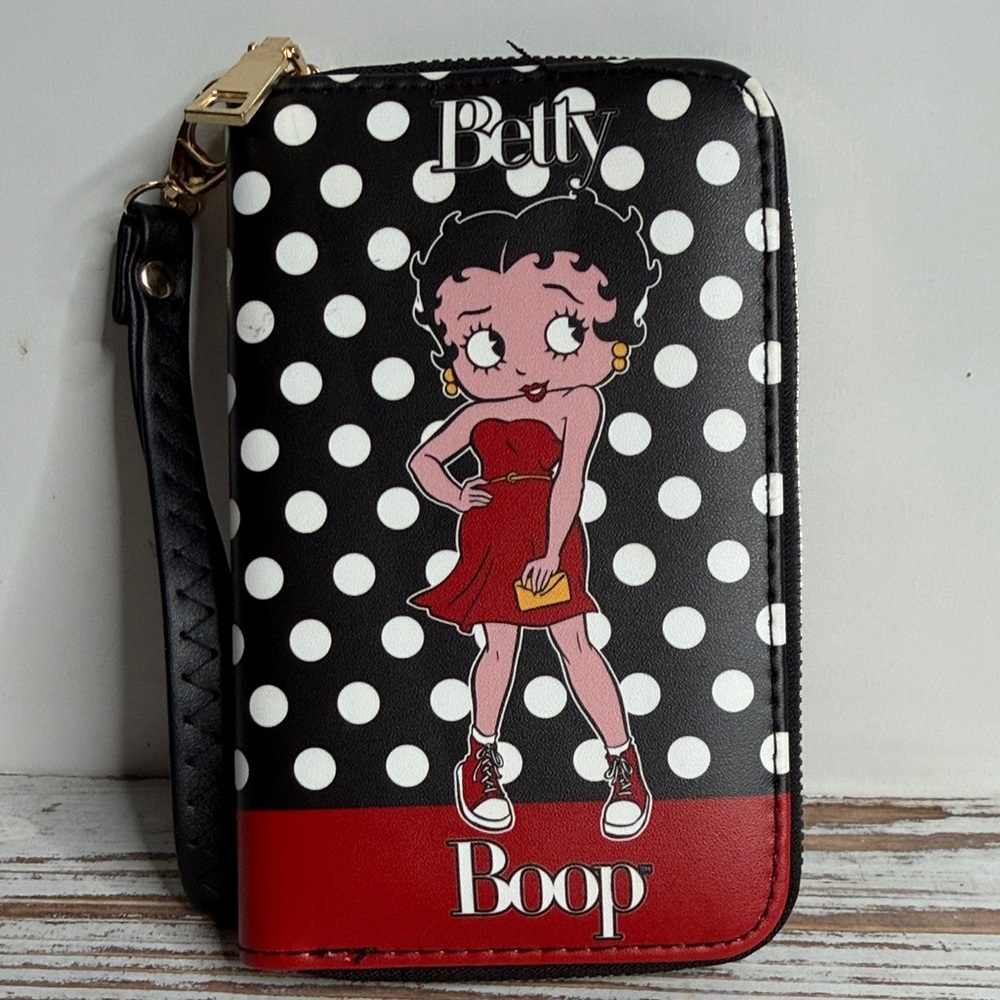 Betty Boop Black and Red Polka Dot Phone Wallet